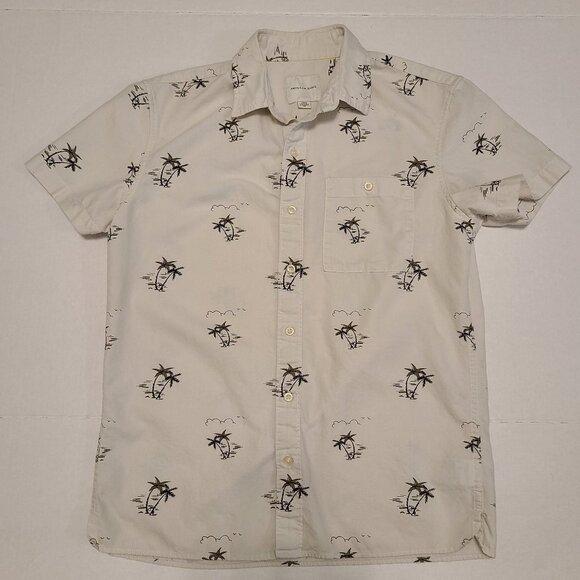 American Eagle Palm Tree Print Button-Up Shirt - Men's Small - Picture 5 of 13